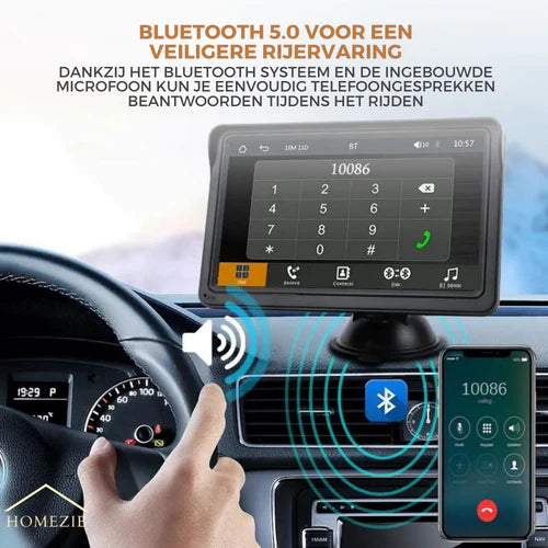 Navigatiesysteem | Apple Carplay & Android Auto | Bluetooth | Siri & Google Voice Control | 7 inch touchscreen scherm