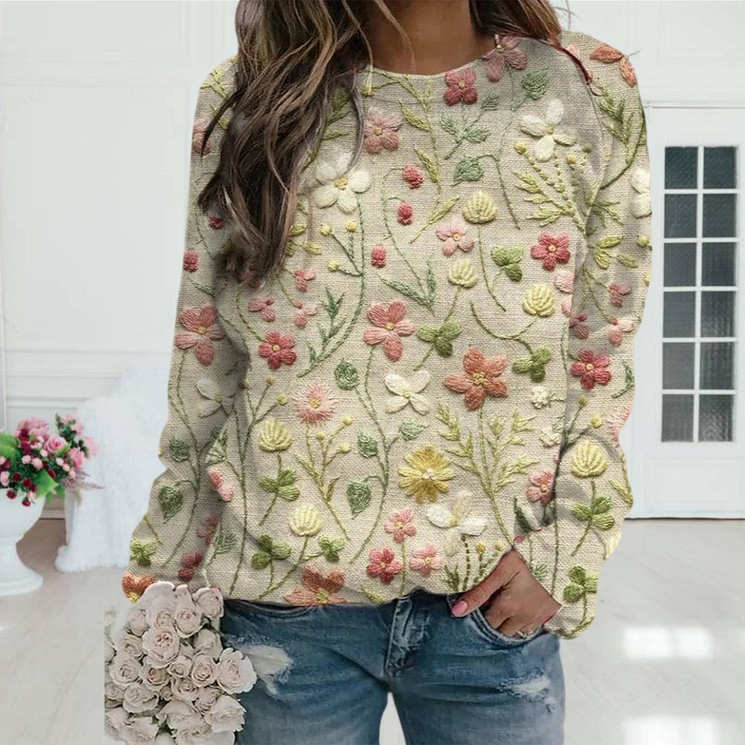 Pieke Sweater with flowers