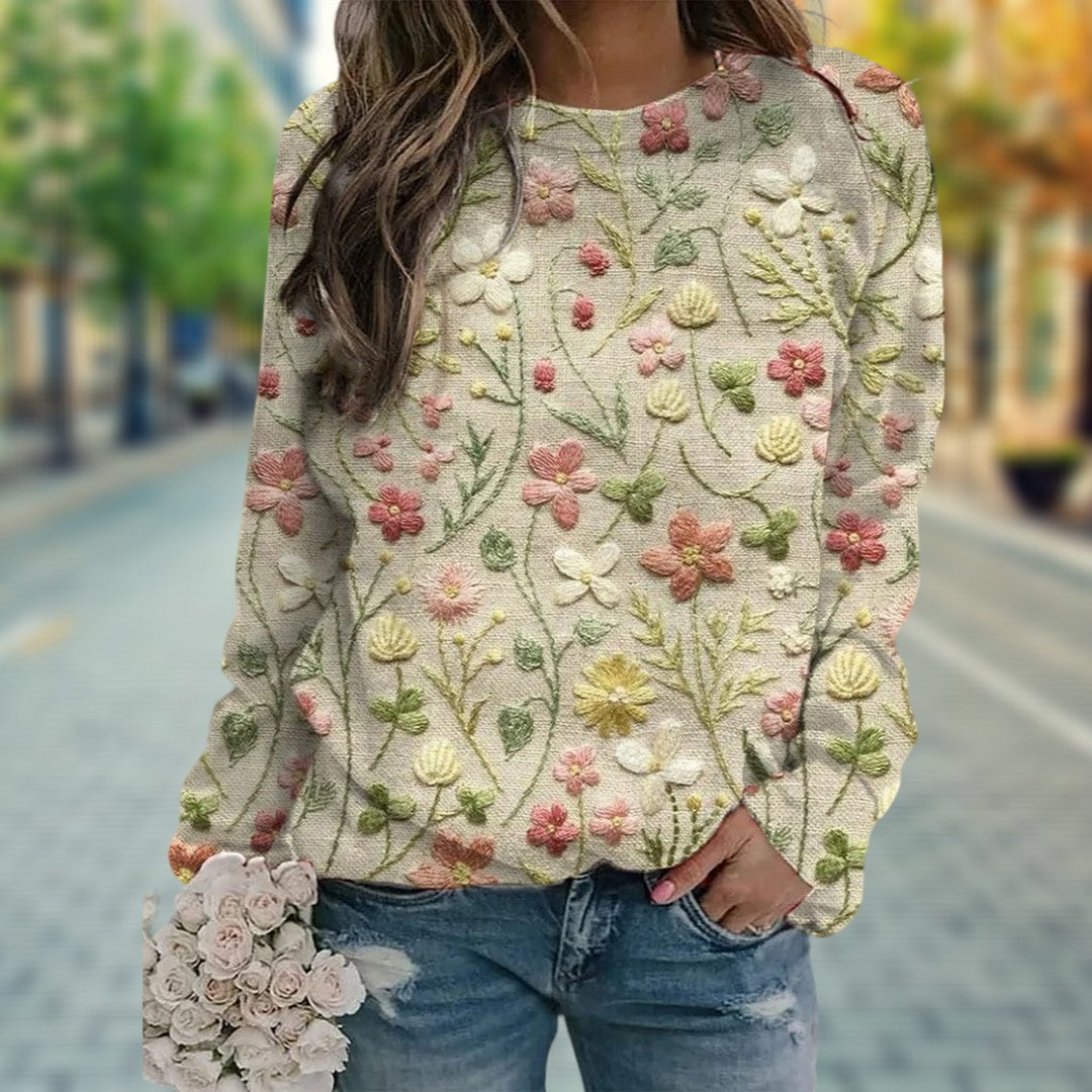 Pieke Sweater with flowers