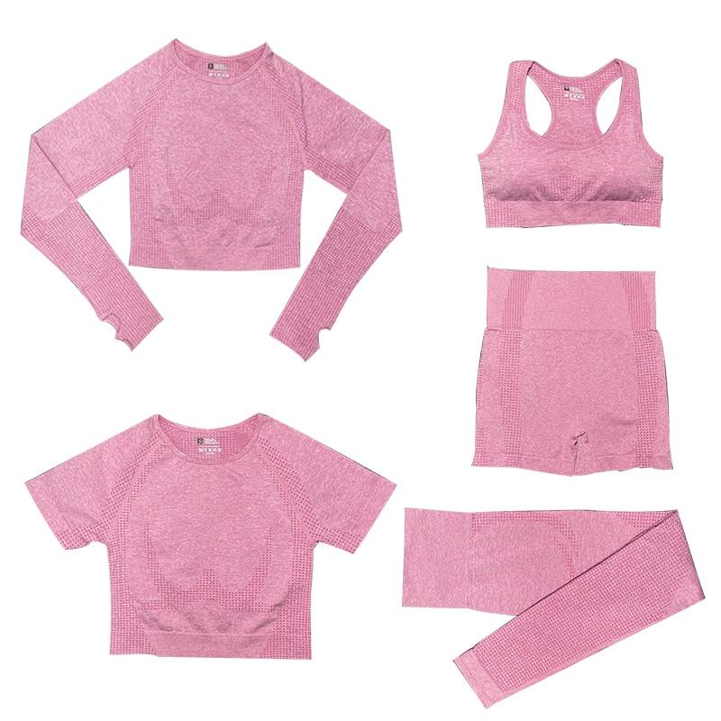 Eleni 5-Piece Sport Set | Women's High Waisted Tops and Sports Leggings