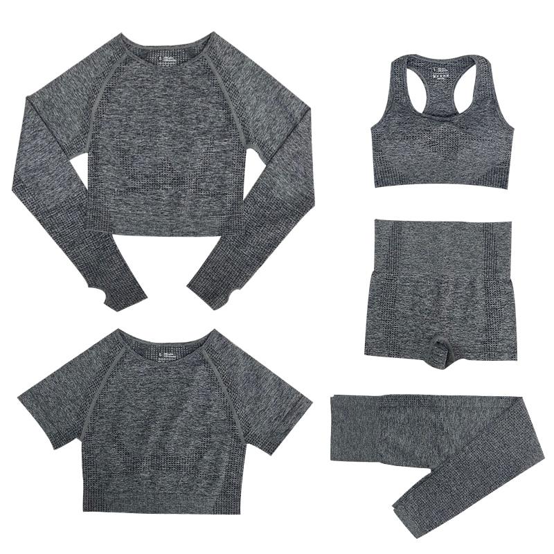 Eleni 5-Piece Sport Set | Women's High Waisted Tops and Sports Leggings