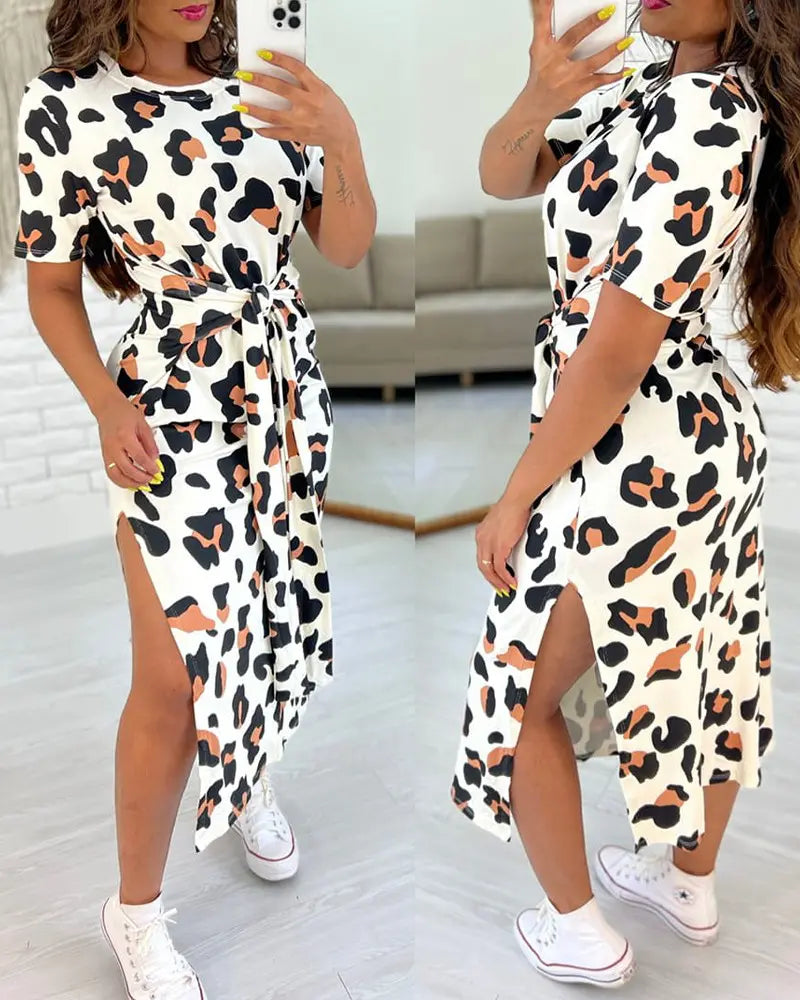 Janna Casual Dress Leopard Print