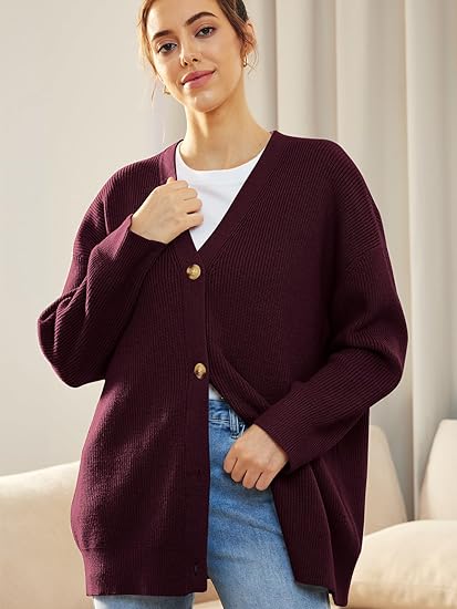 Bettina Lightweight V Neck Button Cardigan