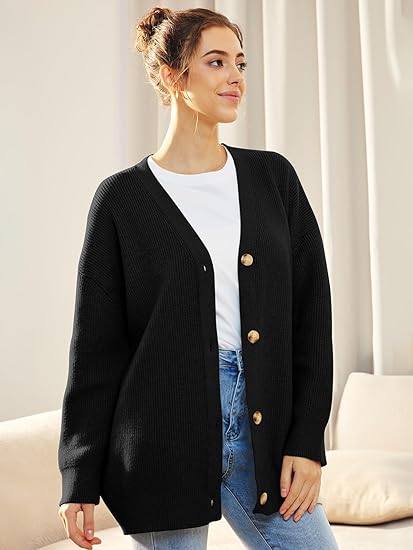 Bettina Lightweight V Neck Button Cardigan