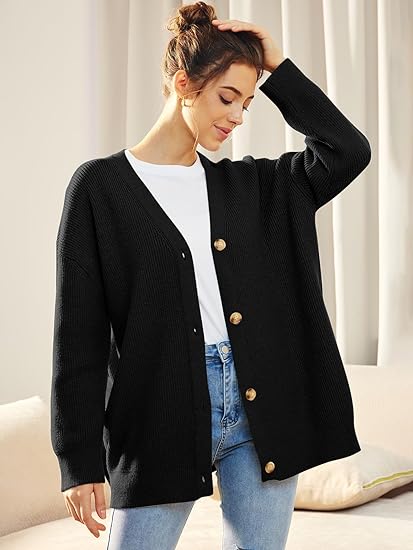 Bettina Lightweight V Neck Button Cardigan