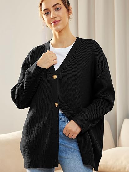 Bettina Lightweight V Neck Button Cardigan