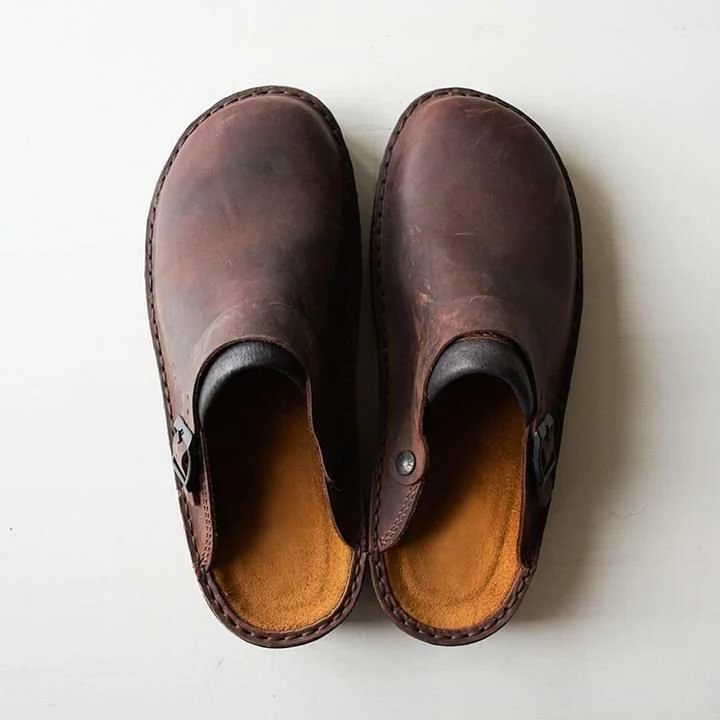 Orthopedische Leren Slippers Voor Mannen