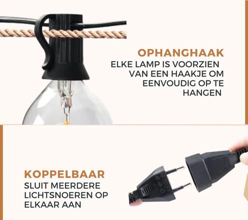 Lichtsnoer | Warm wit | LED lampjes | Waterdicht | Dimbaar & Koppelbaar | Buitenverlichting